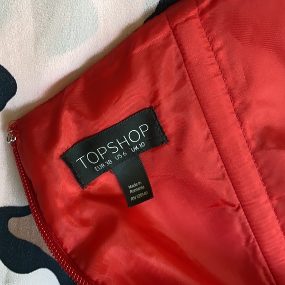 Topshop Plunge Jumpsuit Red Strapless - Picture 5 of 5